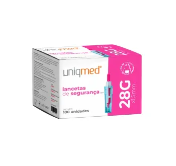 Imagem de 28G X 1,5MM LANCETAS DE SEGURANCA UNIQMED SLA